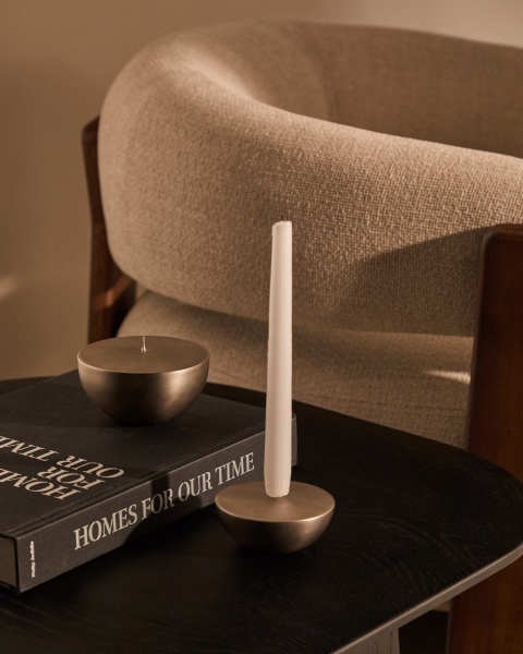 Большой подсвечник Quira из посеребренной нержавеющей стали от интернет-магазина IDODOM.RU