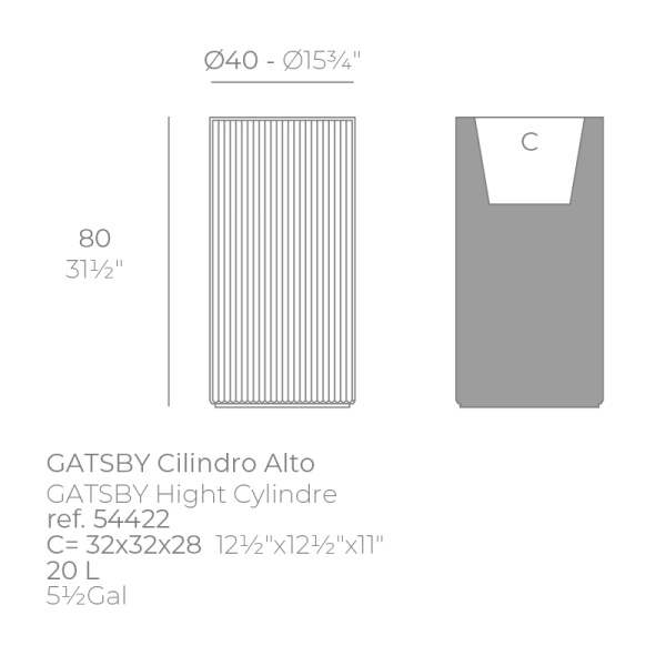 Кашпо Gatsby cylinder ø40x80 от интернет-магазина IDODOM.RU