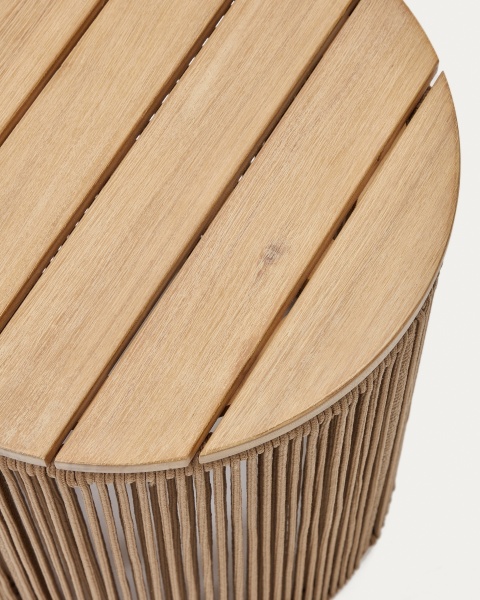 Dandara Журнальный столик из стали и бежевого шнура 40 см от интернет-магазина IDODOM.RU