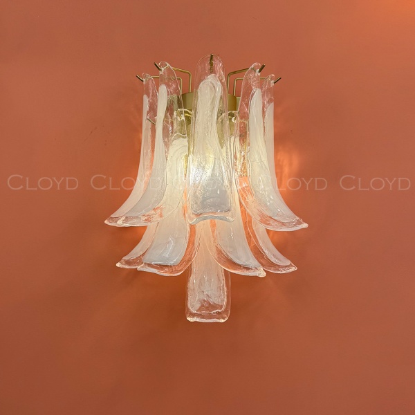 Бра Cloyd AZORES-B W2 / выс. 42 см - латунь светл. - бело-прозрачн.стекло (арт.20471) от интернет-магазина IDODOM.RU