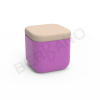 Пуф Grace фиолетового цвета, аксессуар молочного цвета