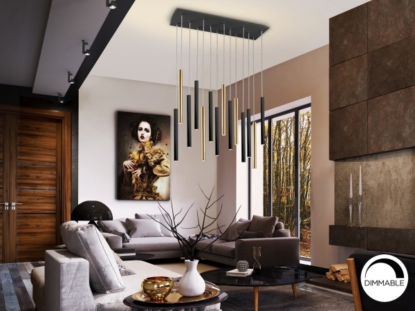 Подвесной светильник Varas 14L золото/черный от интернет-магазина IDODOM.RU