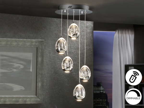 Люстра Rocio LED 5L DIM хром от интернет-магазина IDODOM.RU