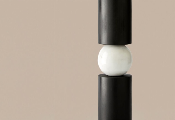 Настольная лампа Alda золотой металл/черное дерево/белый мрамор + белый абажур 801011/35 от интернет-магазина IDODOM.RU