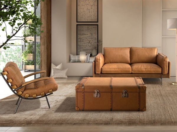 2-местный диван 6272 из коричневой кожи от интернет-магазина IDODOM.RU