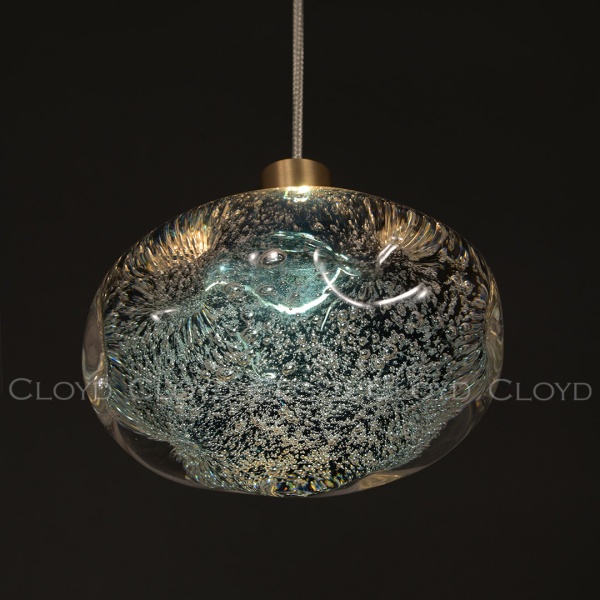 Подвесной светильник Cloyd VOCAL P1 / латунь - синее стекло (арт.11347) от интернет-магазина IDODOM.RU