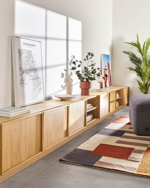 Набор из 2 круглых подставки под кашпо Naimi цементно-белый от интернет-магазина IDODOM.RU