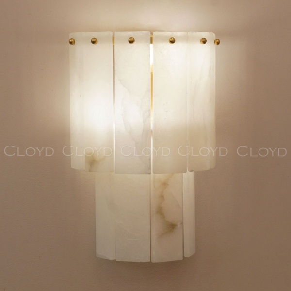 Бра Cloyd HERCULANUM-A W2 / выс. 28 см - алебастр - латунь (арт.20405) от интернет-магазина IDODOM.RU