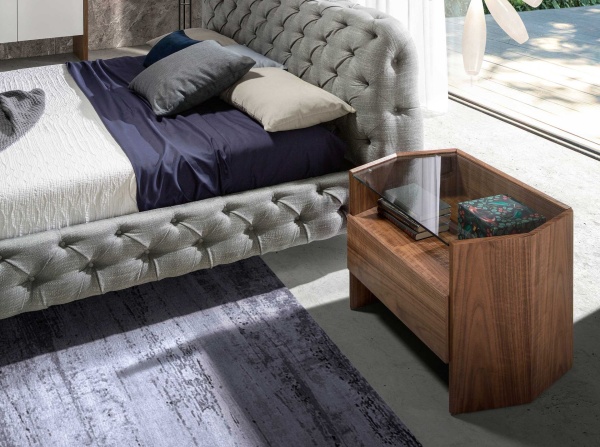 Прикроватная тумбочка CP1803-H-NOGAL/7072 шестиугольная от интернет-магазина IDODOM.RU