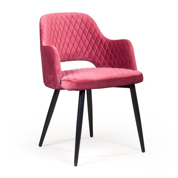 Стул с подлокотниками William, бархат винный от интернет-магазина IDODOM.RU