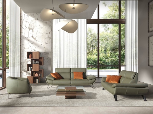 Оливково-зеленое кожаное кресло 4176 от интернет-магазина IDODOM.RU