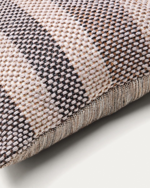 Чехол для подушки Lunet полиэстер с бежевыми и синими полосками 50 x 50 см от интернет-магазина IDODOM.RU