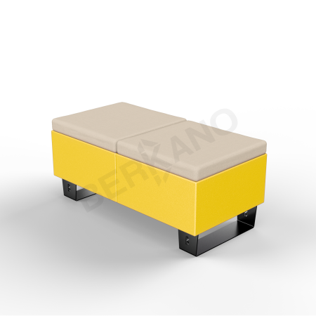 Скамейка Brick 120 Yellow, Bone Brown