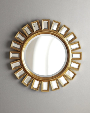 Зеркало в круглой раме "Эштон" Gold от интернет-магазина IDODOM.RU