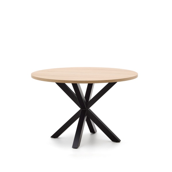 ARYA Стол  Ø 119 с бежевой столешницей с отделкой из меламина на стальных ножках с черной отделкой от интернет-магазина IDODOM.RU