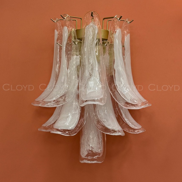 Бра Cloyd AZORES-B W2 / выс. 42 см - латунь светл. - бело-прозрачн.стекло (арт.20471) от интернет-магазина IDODOM.RU