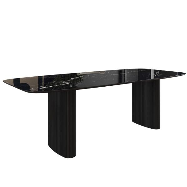 Стол обеденный Nolan 160, керамика глянцевая, черный от интернет-магазина IDODOM.RU