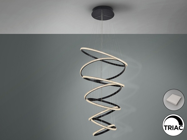 Люстра Ring 8 колец черная 3000K DIMABLE от интернет-магазина IDODOM.RU