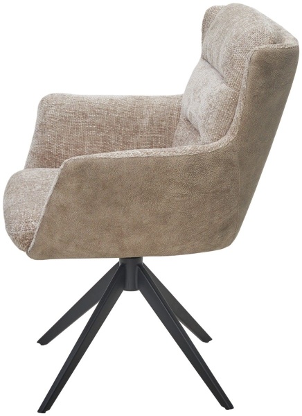 Стул с подлокотниками Gary ткань комби бежевый, поворотно-возвратный механизм 360 градусов от интернет-магазина IDODOM.RU