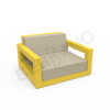 Кресло Quarter lounge с подушками Yellow, Bone Brown
