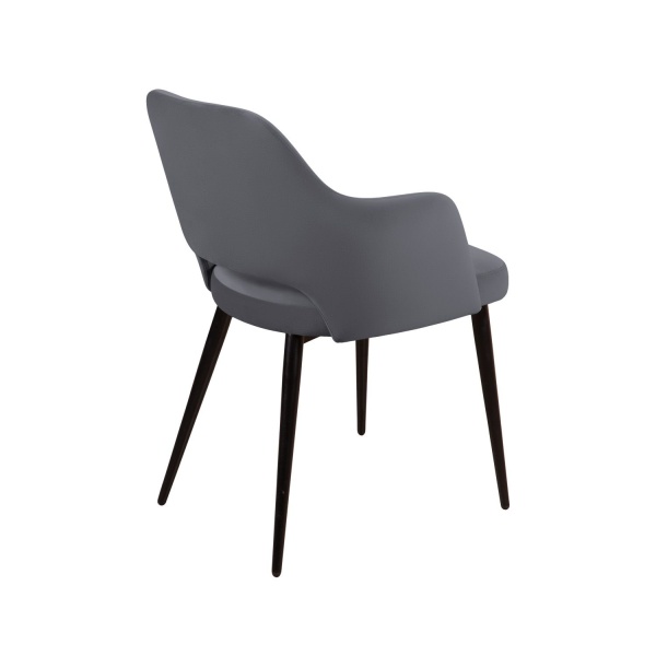 Стул William с подлокотниками, бархат серый 27/ черный конус от интернет-магазина IDODOM.RU