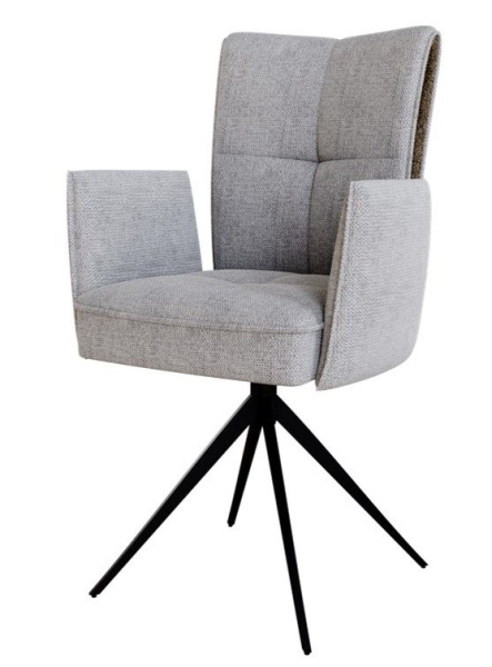 Стул с подлокотниками Rico ткань серый, поворотно-возвратный механизм 360 градусов от интернет-магазина IDODOM.RU