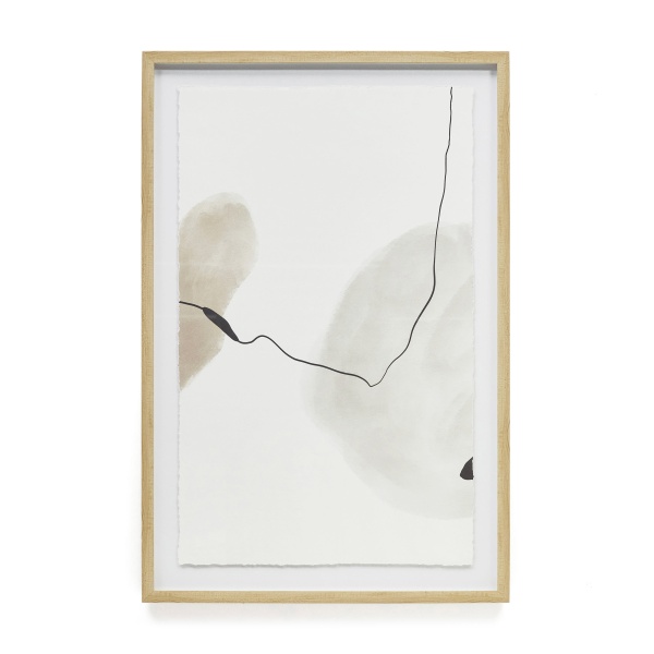 Torroella Абстрактная картина в белом, коричневом и сером цвете 60 x 90 см от интернет-магазина IDODOM.RU