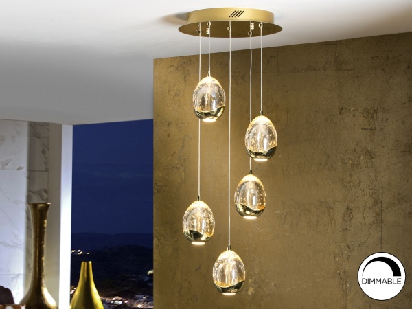 Подвесной светильник Rocio LED 5L Ø30 золотой от интернет-магазина IDODOM.RU