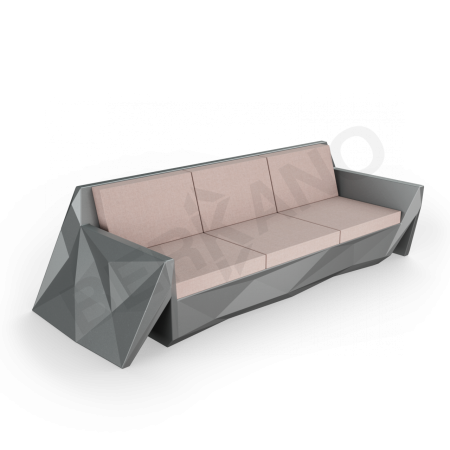 Диван Quaro с подушками Coal Black, Cappuccino