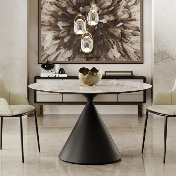 Стол круглый AXIS 120, керамика глянцевая, белая от интернет-магазина IDODOM.RU