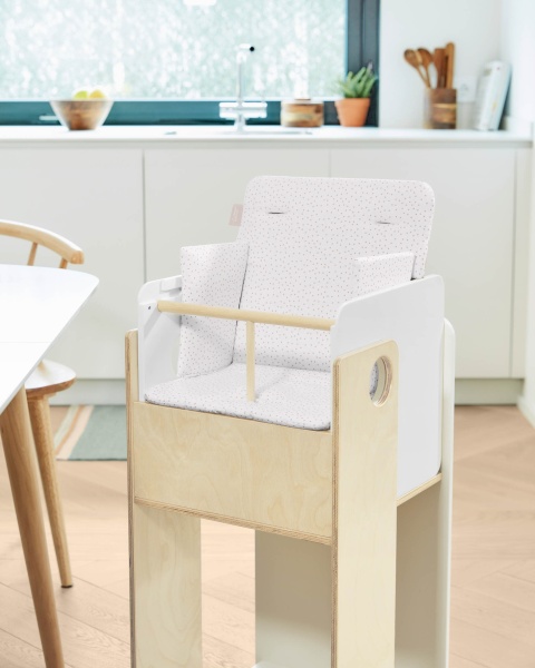 Подушка для стульчика Nuun в розовый горошек 100% органический хлопок (GOTS) от интернет-магазина IDODOM.RU