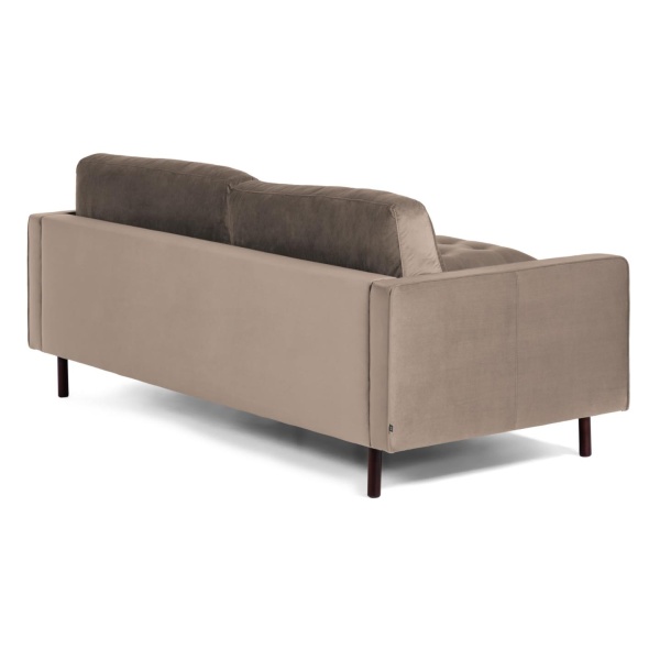 BOGART Диван 3-местный бежево-серый бархат с пуфом 222 cm от интернет-магазина IDODOM.RU