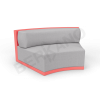 Диван полукруглый Fame с подушкой Chili Red, Gray