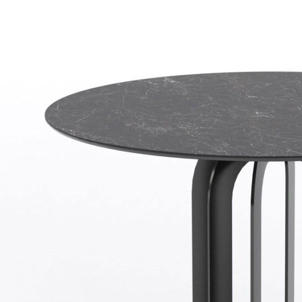 Стол круглый Castro 120, керамика матовая, черная от интернет-магазина IDODOM.RU