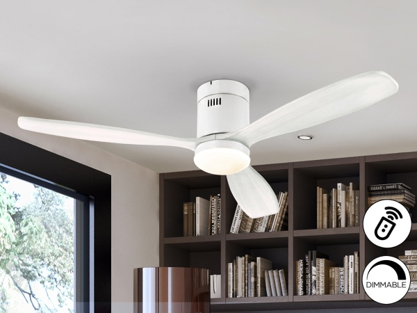 Siroco Потолочный вентилятор с освещением белый D132 DIMABLE от интернет-магазина IDODOM.RU