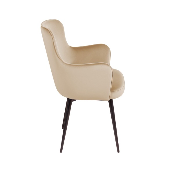 Стул c подлокотниками King, поворотный на 360 градусов, бархат бежевый 05 от интернет-магазина IDODOM.RU