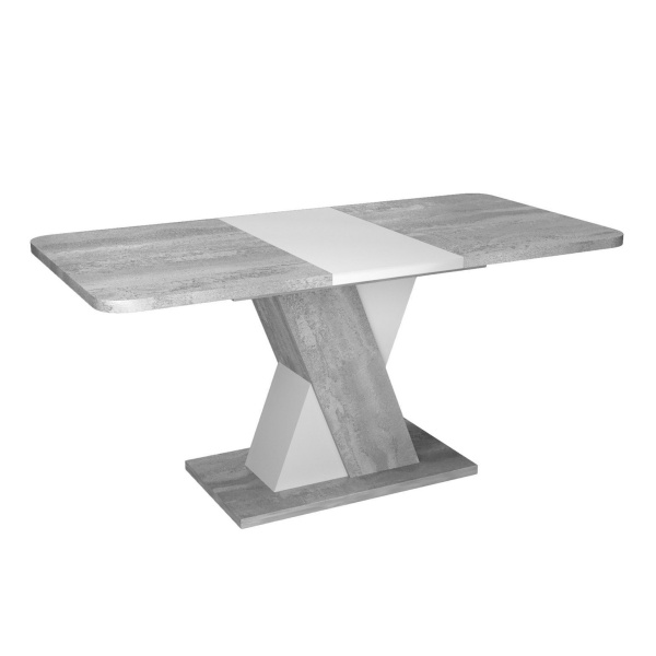 Стол раскладной Bruno (120+40) цемент светлый/белый бриллиант от интернет-магазина IDODOM.RU