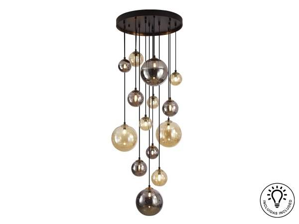 Люстра Dark 14L черная-латунь от интернет-магазина IDODOM.RU