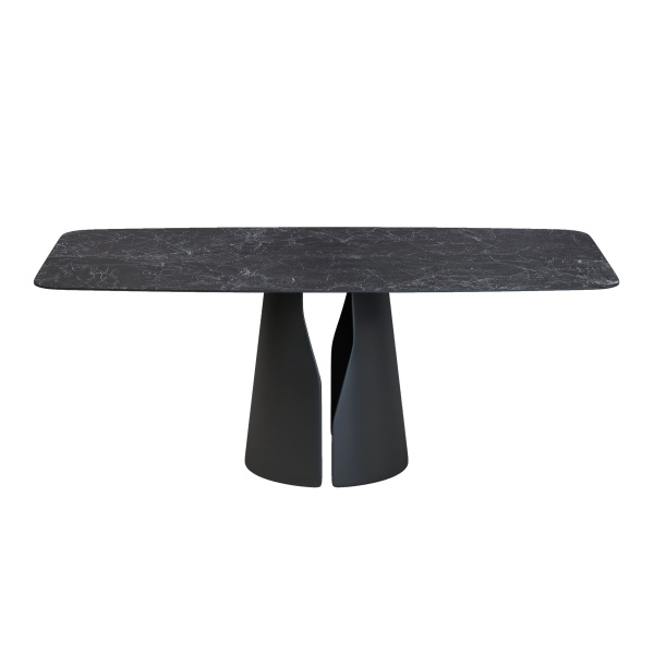 Стол овальный GIO 180, керамика матовая, черная от интернет-магазина IDODOM.RU