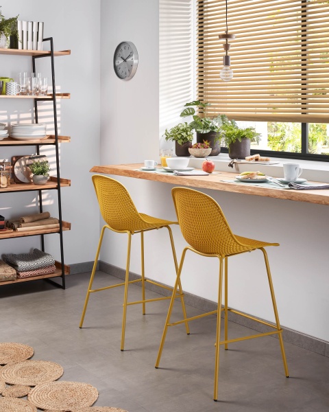 Барный стул Quinby желтый от интернет-магазина IDODOM.RU