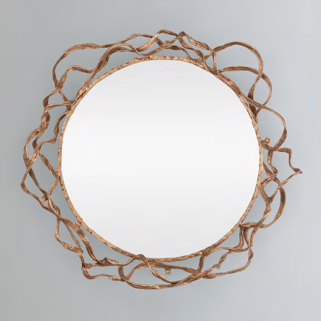 Зеркало Cloyd SFUMATO (Клойд Сфумато) Mirror / арт.50057, ø: 74 см. глубина: 15 см, цвет металла -латунь. Зеркало имеет подсветку: LED-лента 16 Вт.