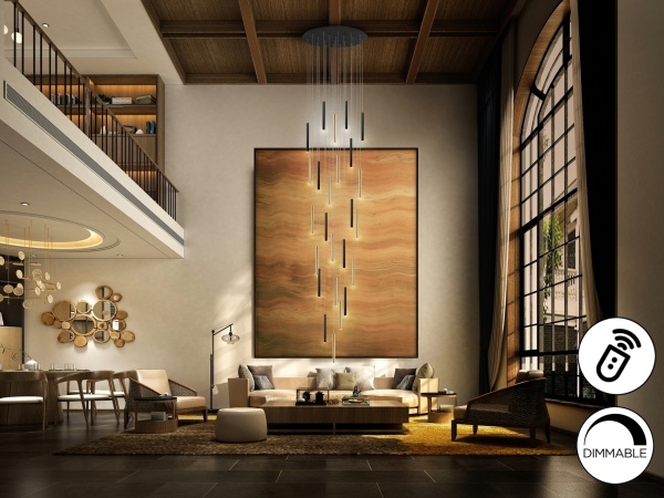 Подвесной светильник Varas 25L черно-золотой DIM 500 см от интернет-магазина IDODOM.RU