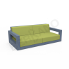Диван Quarter lounge с подушками синего цвета, аксессуар зеленого цвета
