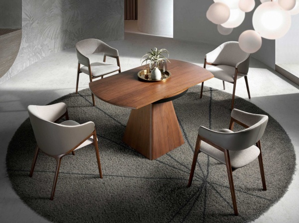 Круглый раскладной обеденный стол из ореха D2063AA /1081 от интернет-магазина IDODOM.RU