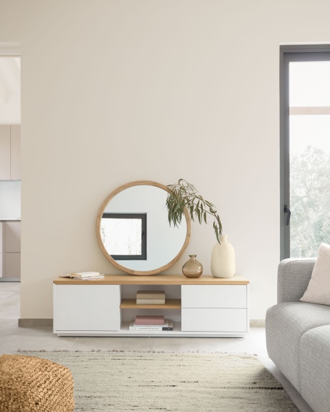 Круглое зеркало Alum из массива минди 80 см от интернет-магазина IDODOM.RU