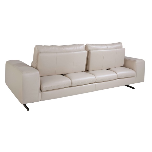 3-местный диван 6142 из серо-бежевой кожи от интернет-магазина IDODOM.RU