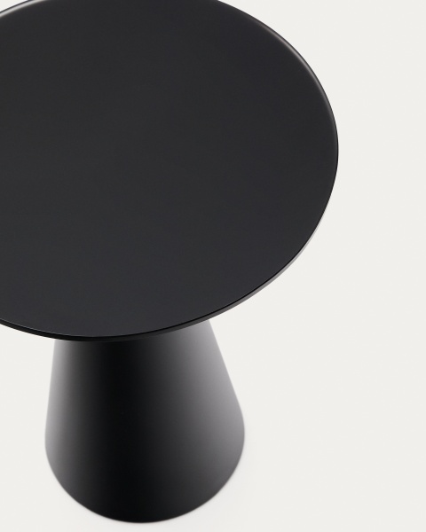 Wilshire Приставной столик из металла и стекла черный Ø35 см от интернет-магазина IDODOM.RU