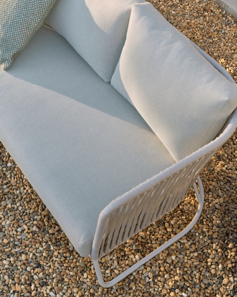 Уличный 3-местный диван Saconca из шнура и серой оцинкованной стали 189 см от интернет-магазина IDODOM.RU