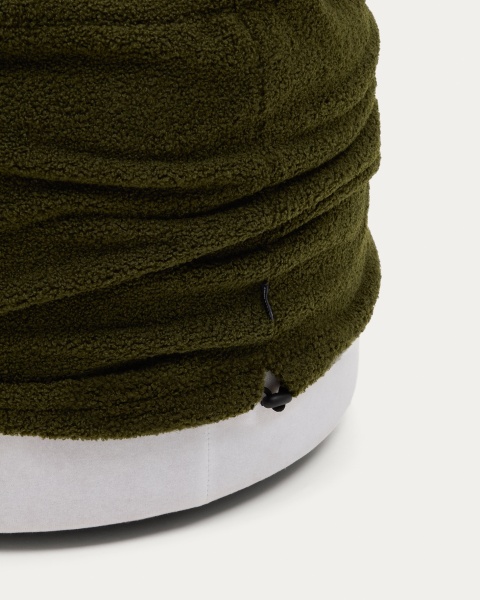 Пуф Kaeli со съемным чехлом из зеленого букле Ø 60 см от интернет-магазина IDODOM.RU