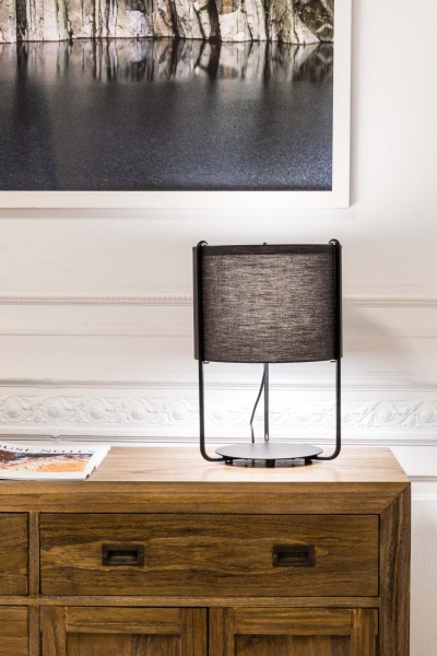 Настольная лампа Drum Черный/серый от интернет-магазина IDODOM.RU